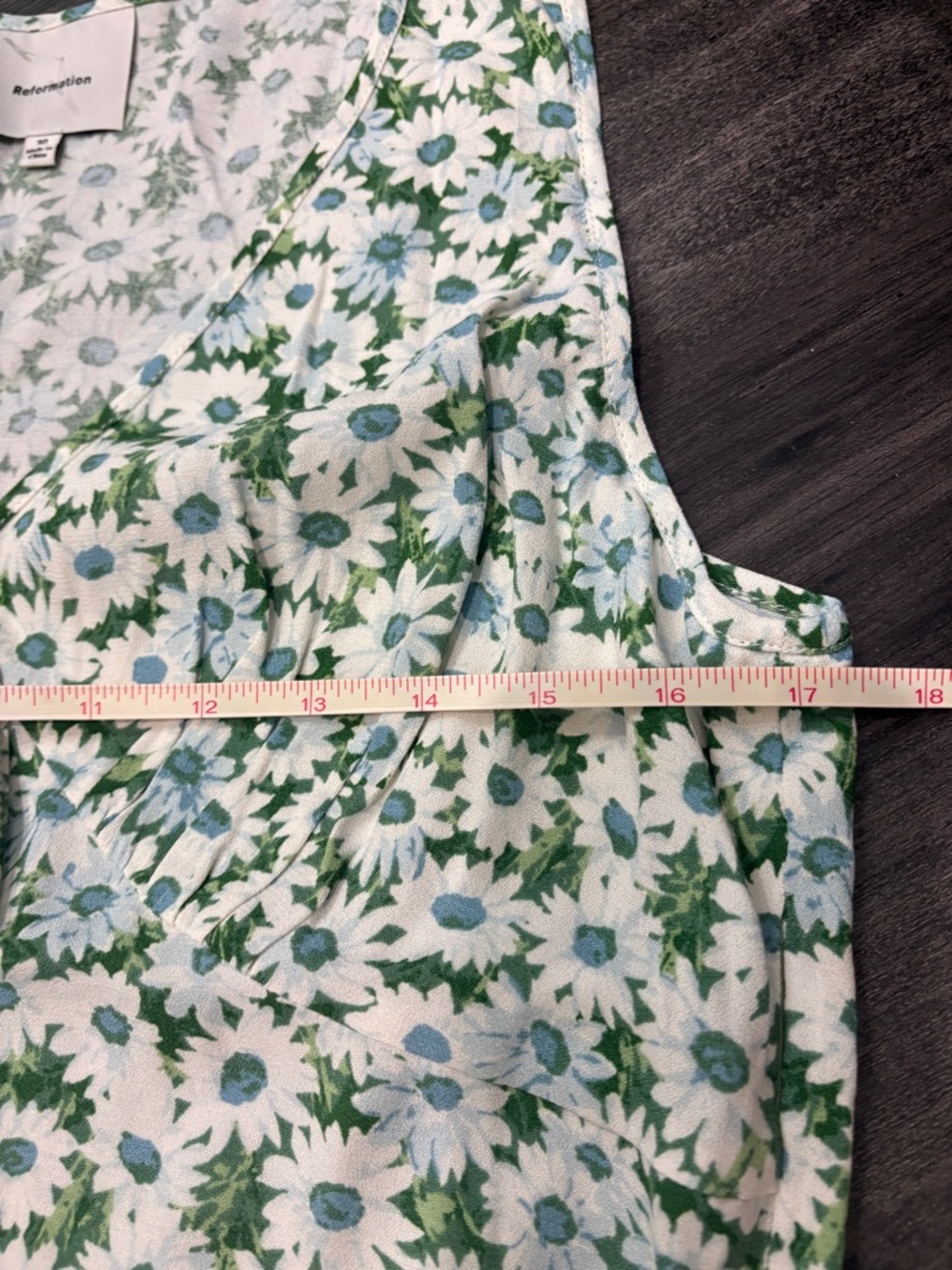 ✨ NWOT Reformation Miri Floral Tie-Front Top – Daisy Meadow • Size 10 - Picture 7 of 17
